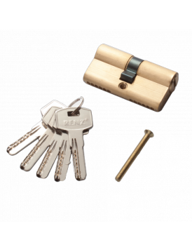 Цилиндр RENZ CC 60 ключ-ключ, SB матовое золото