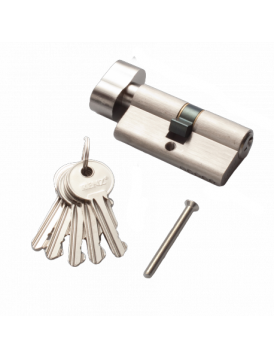 Цилиндр RENZ CS 60-H ключ-завертка, SN матовый никель