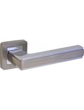 Дверная ручка LAREDO LD 496 на квадратной розетке SN/CP матовый никель / хром