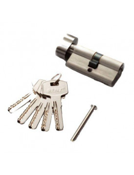 Цилиндр RENZ CC 60-H ключ-завертка, SN матовый никель