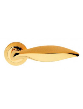 Дверная ручка LINEA CALI "DELFINO" 955 RO 102 на круглой розетке OM золото 24K / матовое золото