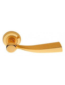 Дверная ручка LINEA CALI "ELIKA" 990 RO 108 на круглой розетке OM золото 24K / матовое золото