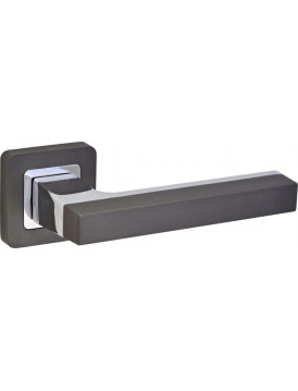 Дверная ручка LAREDO LD 491 на квадратной розетке GR/CP графит / хром
