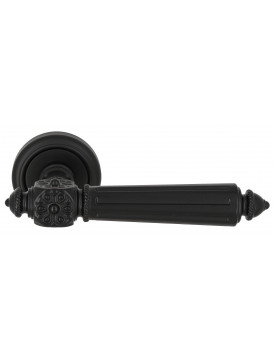 Дверная ручка Extreza "LEON" (Леон) 303 на розетке R01 черный матовый F22