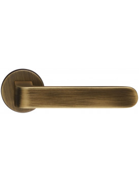 Дверная ручка Extreza Hi-tech Slim "RUBI" 121 на круглой розетке R12 матовая бронза F03