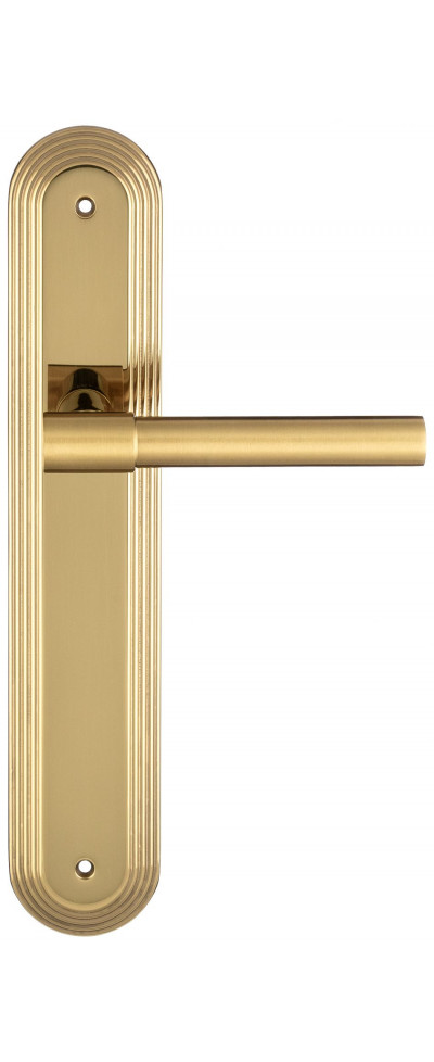 Дверная ручка Extreza NUVO 125 на планке PL05 полированная латунь / матовая латунь F01