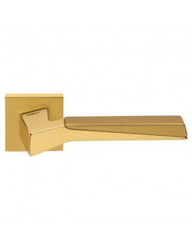 Ручка дверная на квадратной розетке MANDELLI 1261 CUBIC 03/04 золото/матовое золото