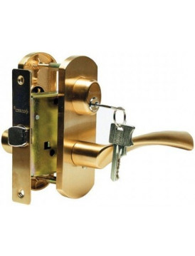 Дверная ручка с замочным механизмом ARCHIE T111-X11I-V1 матовое золото