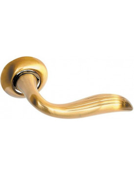 Дверная ручка на круглой розетке ARCHIE S010 100II матовое золото