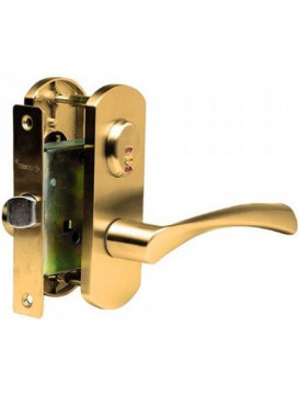 Дверная ручка с замочным механизмом ARCHIE T111-X11I-V2 матовое золото