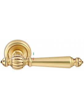 Дверная ручка Extreza "DANIEL" (Даниел) 308 на розетке R01 французское золото + коричневый F59