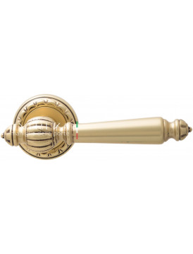 Дверная ручка Extreza "DANIEL" (Даниел) 308 на розетке R02 французское золото + коричневый F59