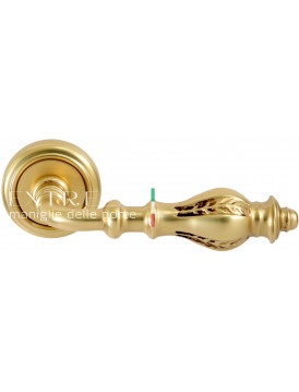 Дверная ручка Extreza "EVITA" (Эвита) 301 на розетке R01 французское золото + коричневый F59