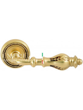 Дверная ручка Extreza "EVITA" (Эвита) 301 на розетке R03 французское золото + коричневый F59