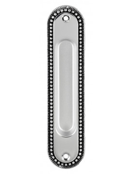 Ручка дверная для раздвижных дверей Extreza P603 натуральное полированное серебро + черный F24