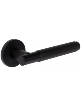 Дверная ручка Extreza Hi-tech Slim "TUBA" 126 на круглой розетке R16 черный F22