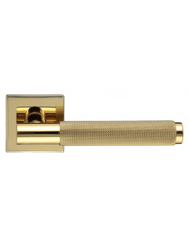 Дверная ручка Extreza Hi-tech Slim "TUBA" 126 на розетке R15 полированная латунь F01
