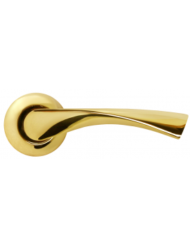 Дверная ручка на круглой розетке RUCETTI RAP 1 PG золото