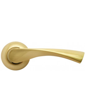 Дверная ручка на круглой розетке RUCETTI RAP 1 SG матовое золото