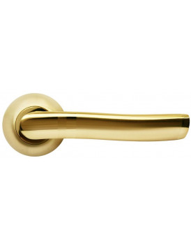 Дверная ручка на круглой розетке RUCETTI RAP 3 SG / GP матовое золото / золото