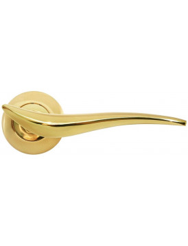 Дверная ручка на круглой розетке RUCETTI RAP 4 PG золото