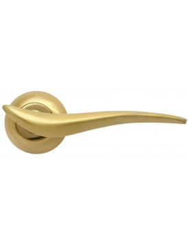 Дверная ручка на круглой розетке RUCETTI RAP 4 SG матовое золото