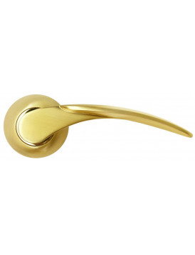 Дверная ручка на круглой розетке RUCETTI RAP 5 SG матовое золото