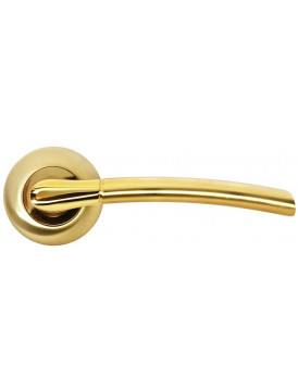 Дверная ручка на круглой розетке RUCETTI RAP 6 SG/GP матовое золото/золото