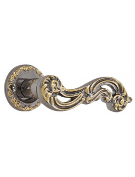 Ручка дверная ADC Sorrento-R на круглой розетке (бронза / золото)